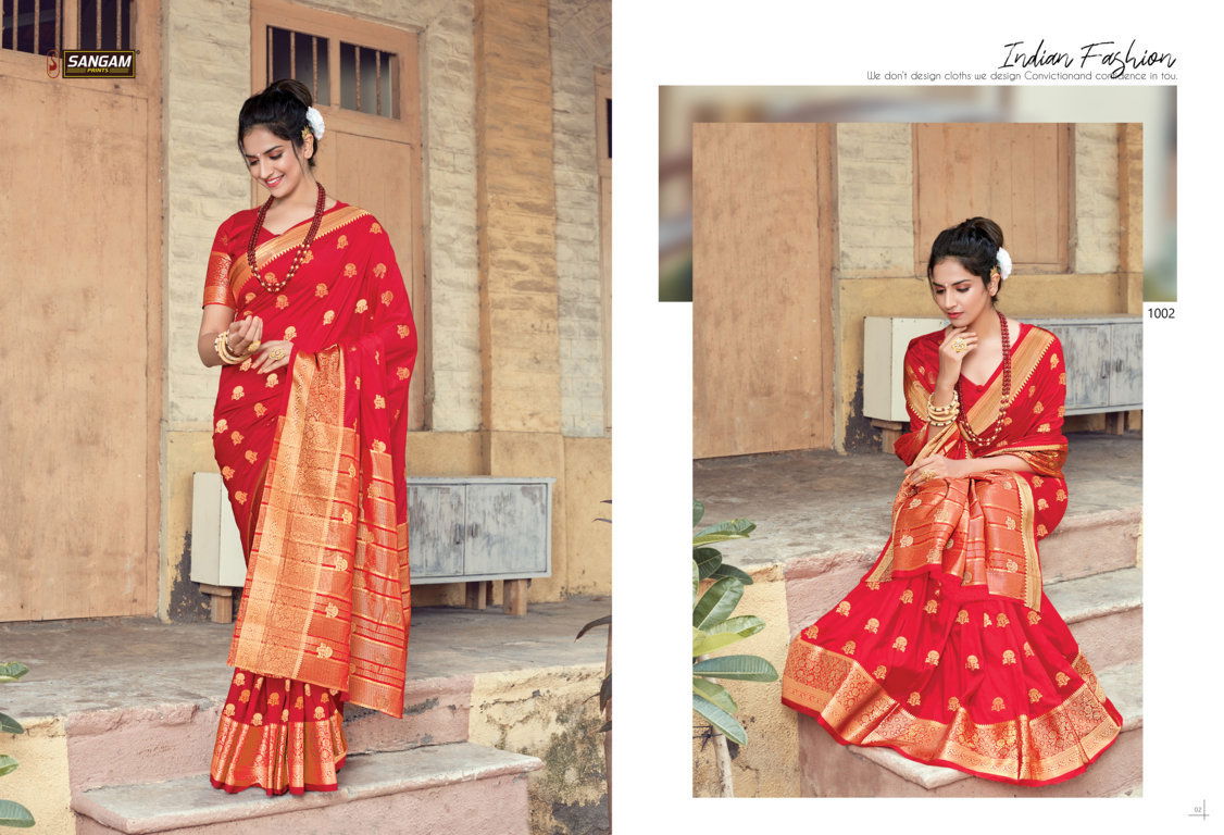 Sangam Indrani Silk Designer Fancy Latest Festive Wear Soft Silk Saree Collection